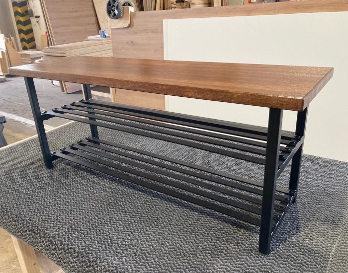 Lavice na obuv železo/dub